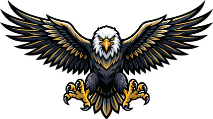 Fototapeta premium Vector illustration of an eagle with outstretched wings