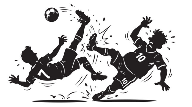 Dramatic Soccer Player Fake Foul Dive Cartoon Sports Illustration