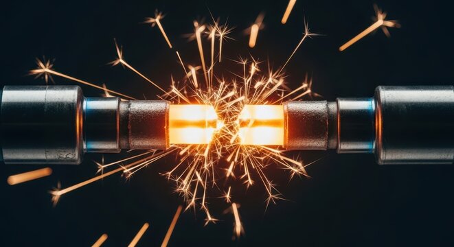Intense Electrical Fuse Sparking with Overload Danger