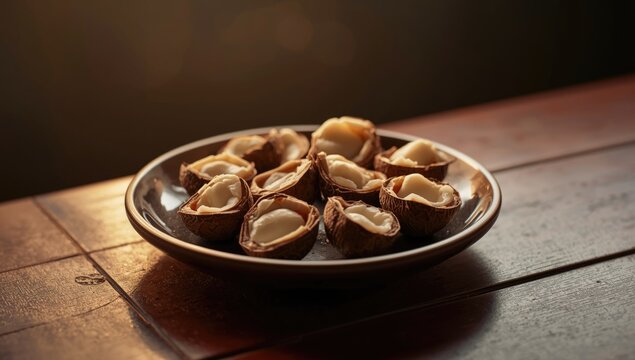 Authentic Asian culinary creation with whole kukui nuts