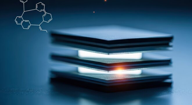 Stacked Lithium Battery Components Illuminated with Glowing Energy, Showcasing Advanced Energy Storage Technology