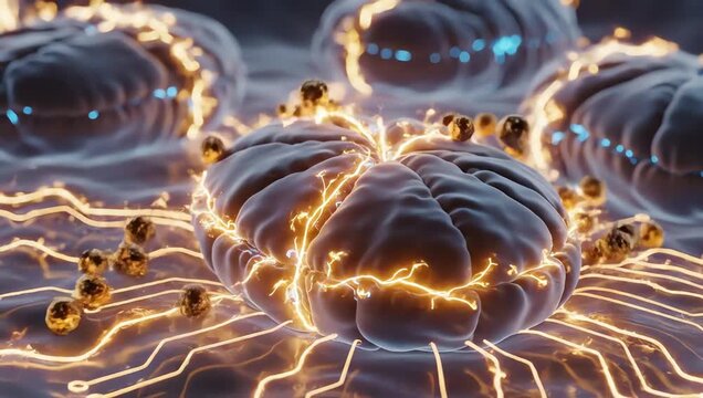Hormone particles activating healthy mitochondria inside body cells
