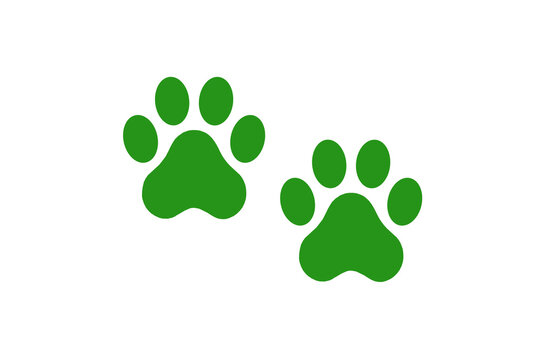 green paw print