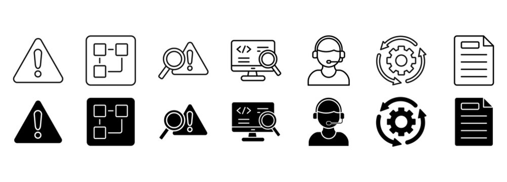 Incident management icon set. business process management and incident Vector Illustration