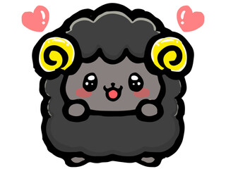 Fototapeta premium 可愛いひつじの落書き風イラスト素材4