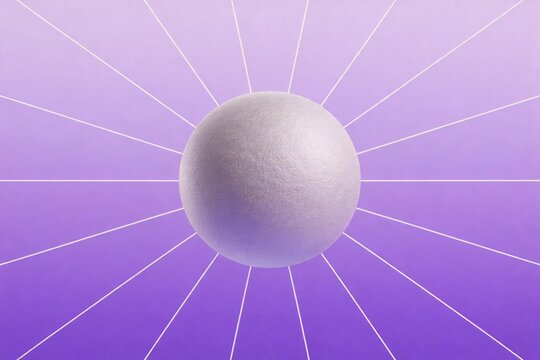 Spherical shape with radial lines on gradient background