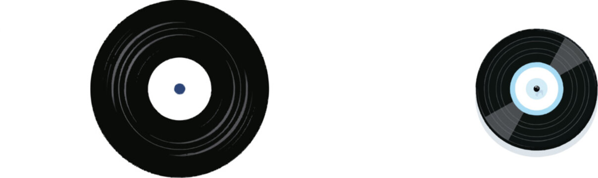A minimalist DJ turntable platter from cardboard, featuring a record design with grooves, isolated on white, exuding a clean, professional aesthetic for vector illustration purposes