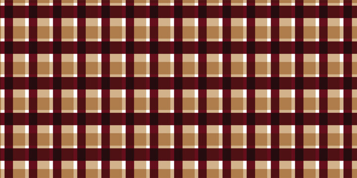 Seamless burgundy and cream checkered plaid pattern with a textile vintage
