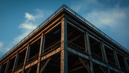 Fototapeta premium Building structures reinforced by durable mild steel elements