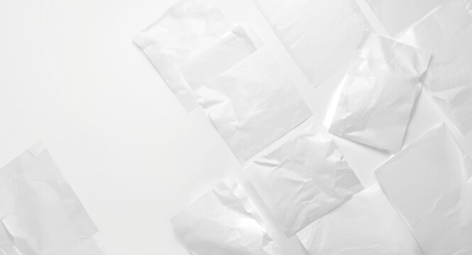 Blank flyers arranged on a clean white background