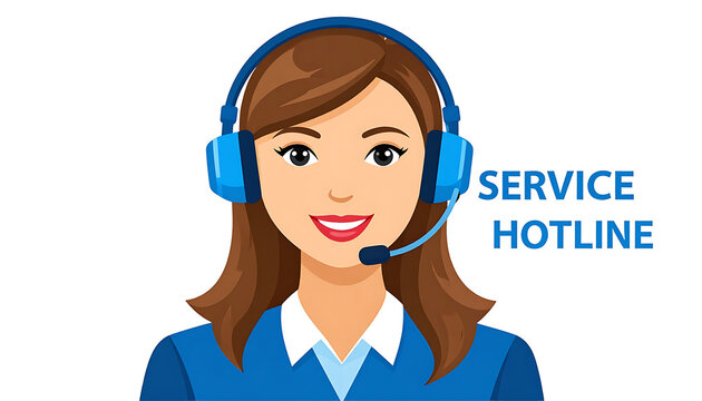Woman with headset on, service hotline operator, customer support, communication, call center, friendly assistant