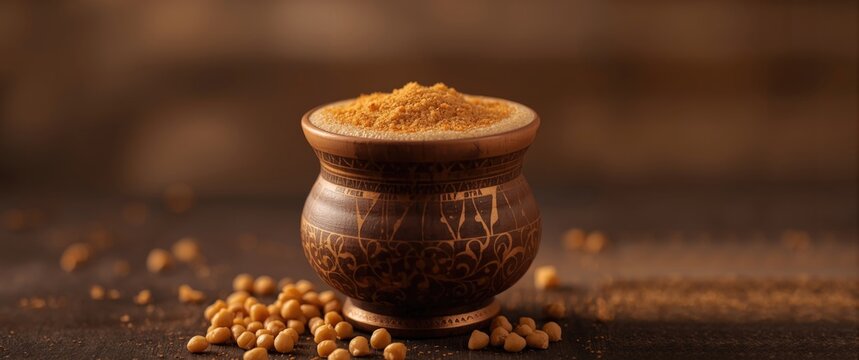 Classic sattu drink combining jaggery roasted chickpeas and brown sugar