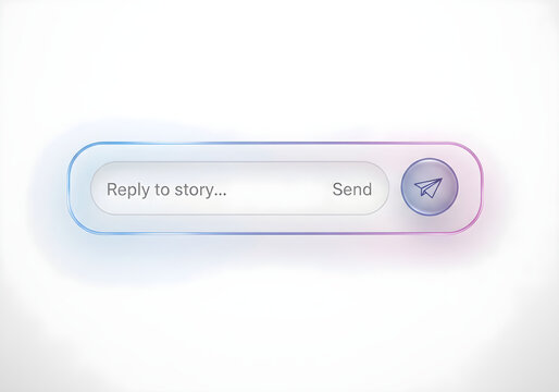 Modern reply story message input bar with send button