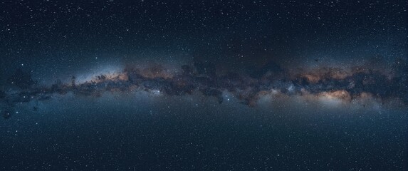 Obraz premium Milky Way Celestial Panorama Night Sky with Star Clusters, Wide Angle