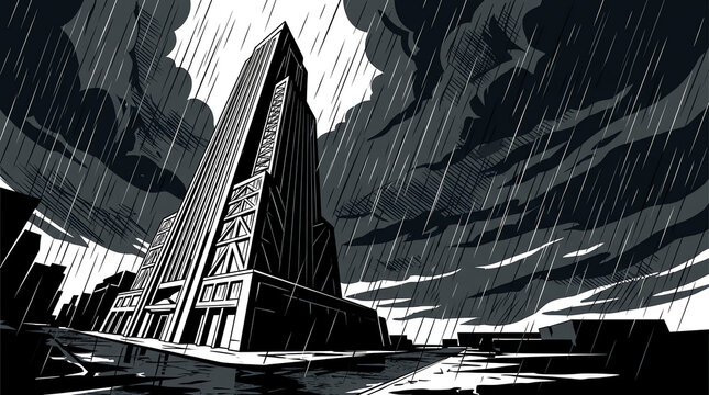 Urban Skyscraper Storm