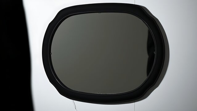 A mirror completely covered and bound with black cloth, no reflection.
