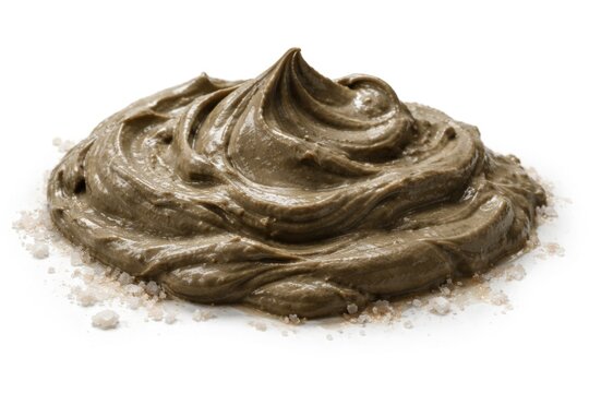 Natural Dead Sea mud silt isolated on white backdrop for cosmetic and spa treatments