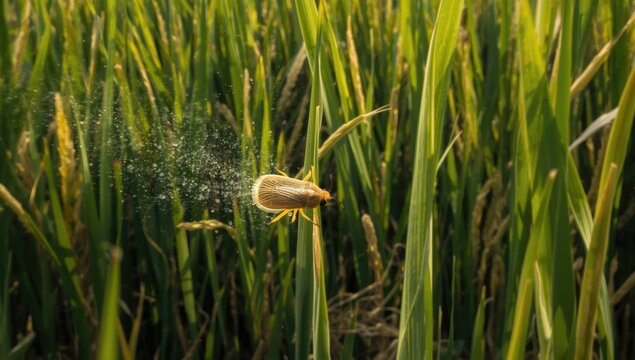 Brown planthopper pest spreading rapidly across rice paddies