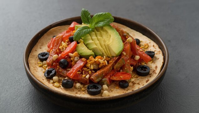 Classic Picada Dish with Crisp Vegetables and Smooth Avocado