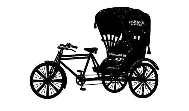 Modern Bangladeshi rickshaw vector illustration folk art transport cultural design