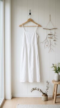 White Linen Dress Mockup