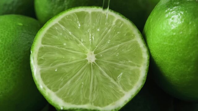 A pile of whole limes with multiple cut halves