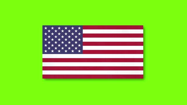 American starts and stripes flag paper unfolding animation