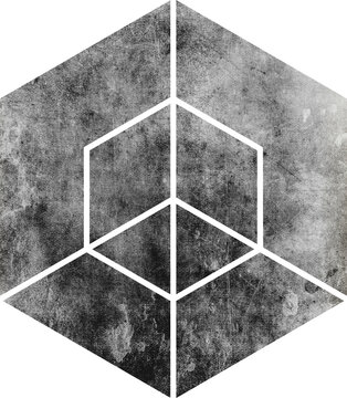 Large hexagonal geometric texture with a transparent background