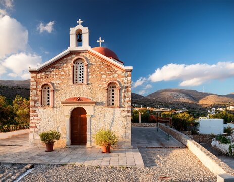historic panagia church in fodele village crete