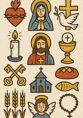 Obraz premium Religious icons in vintage style