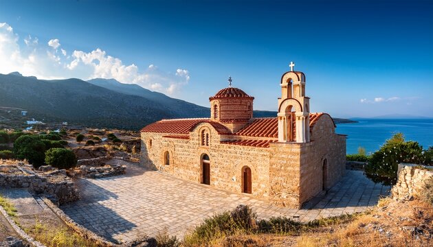 ancient panagia church landmark in fodele crete