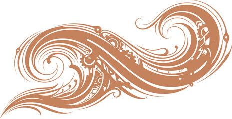 Fototapeta premium Elegant vintage victorian flourish swirl decorative element with flourish victorian decorative ornament calligraphy ornamental invitation luxurious sophisticated isolated background