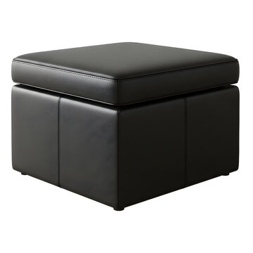 Modern black square ottoman with storage