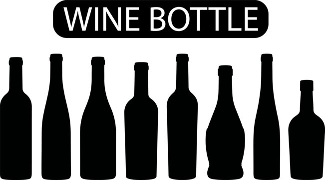 Wine bottle silhouettes