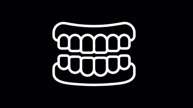 Open Mouth with Teeth and Tongue Dental Illustration on White Background