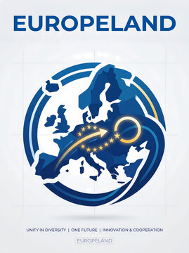 Conceptual vision poster of Europeland as a unified European federation