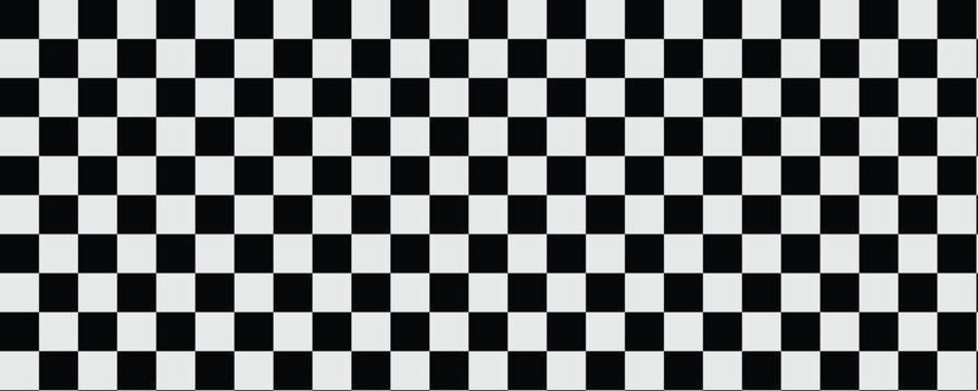 Black and white Checkered wallpaper for floor tiles, wallpaper, and textiles. Vector illustration.