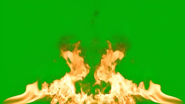 Wispy Fire Tendrils With Rapid Atmospheric Dissipation On Green Screen