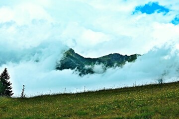 Obraz premium Austrian Alps - view on the Alps from Garfrescha