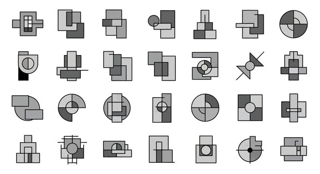 Abstract Geometric Shapes Collection - Modern Minimalist Design Elements