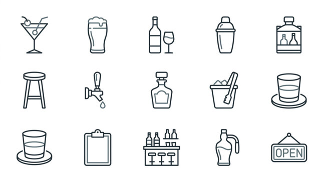 Bartending and Bar Icons Collection