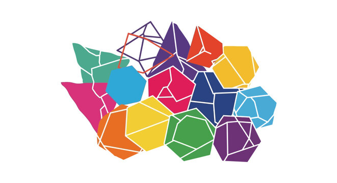 Abstract Geometric Shapes Collage Colorful Design