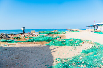 Fototapeta premium Blue waters of Shuangyue Bay, Huizhou, Guangdong, China