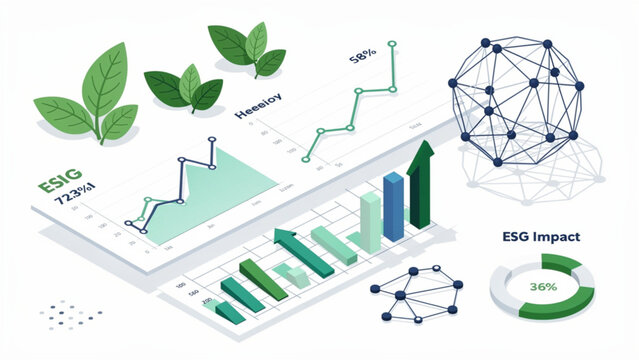 Modern green energy transition infographic with data charts and eco icons for sustainability