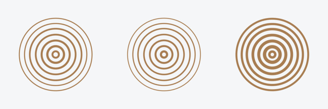 Circle red earthquake icon set. Round vibration graphic or red alert radar. Vector isolated illustration . EPS 10 . Vector Illustration .