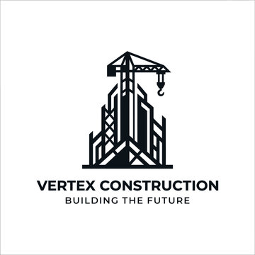 Black construction company logo design.
