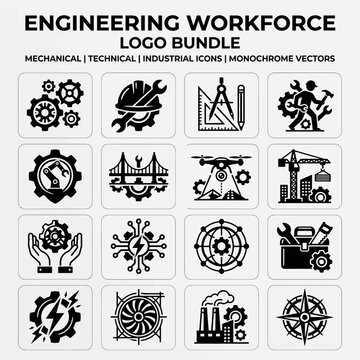 Engineering workforce logo bundle icons.