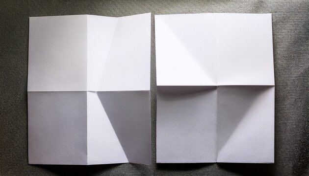 a blank unfolded sheet of white paper laid flat on a light surface divided into four equal quadrants