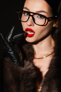 Sensual Lady Adorned With Luxurious Attire. Elegant Female Model Presenting Provocative Stylish Look