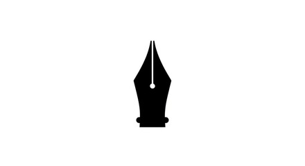 Fototapeta premium Black silhouette of a fountain pen nib on a white background 2.